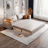 Convertible sleeper sofa bed with spacious storage compartment for small living spaces